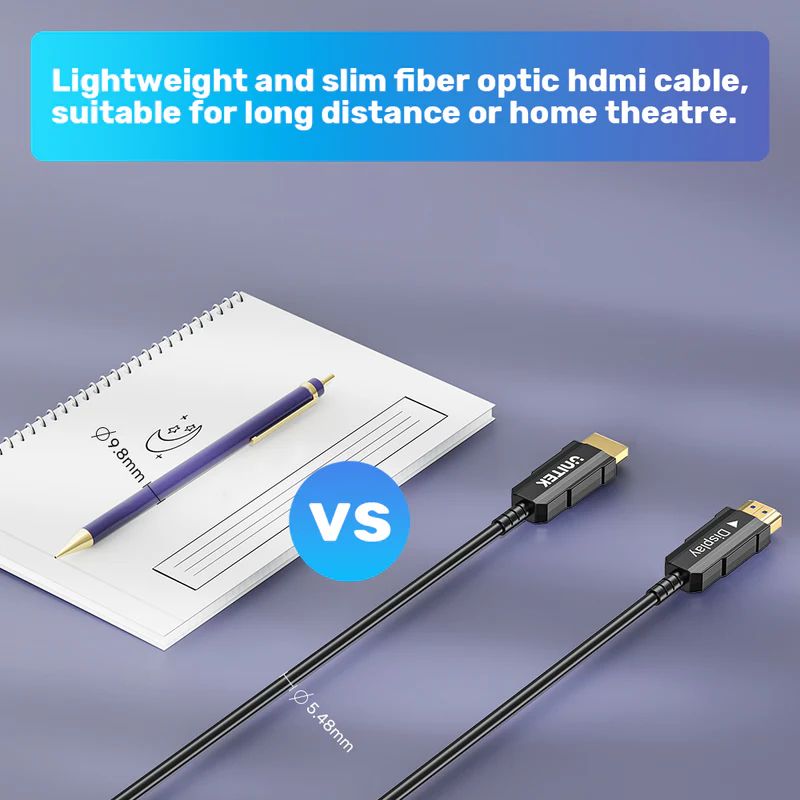 Unitek HDMI Fiber Optic Cable 4K 60Hz 20m Black