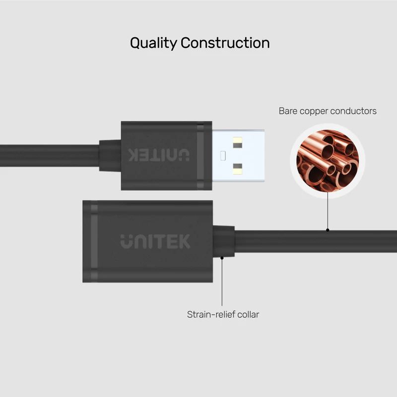 Unitek USB 2.0 Extension Cable 3m Black