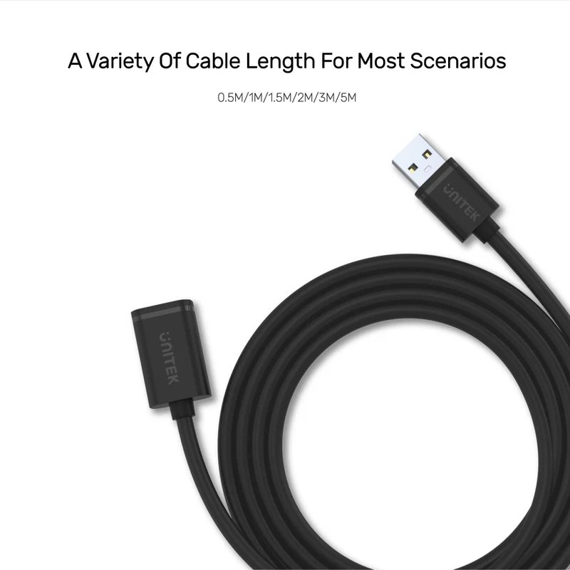 Unitek USB 2.0 Extension Cable 5m Black