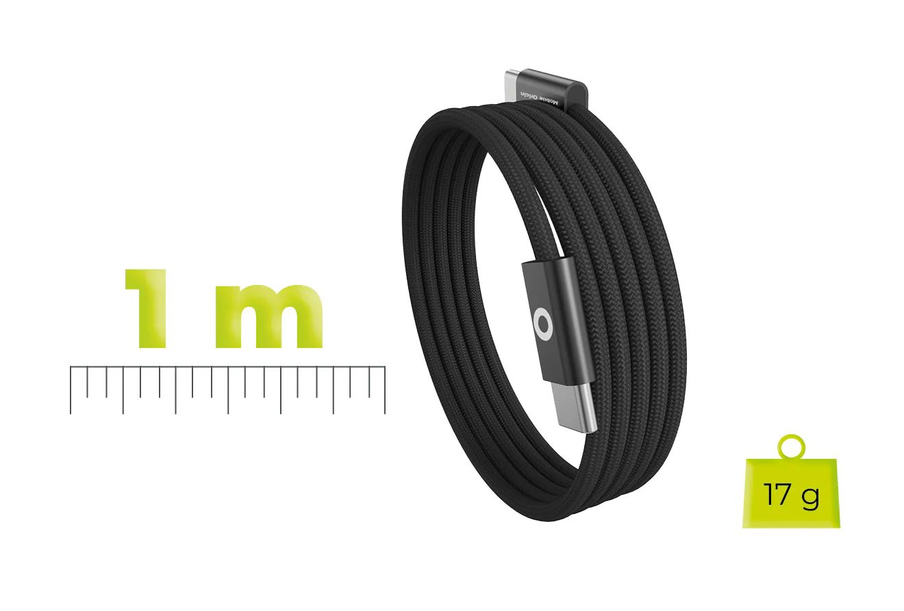 Mobile Origin CB11 60W UltraSlim USB-C to USB-C Cable 1m Black