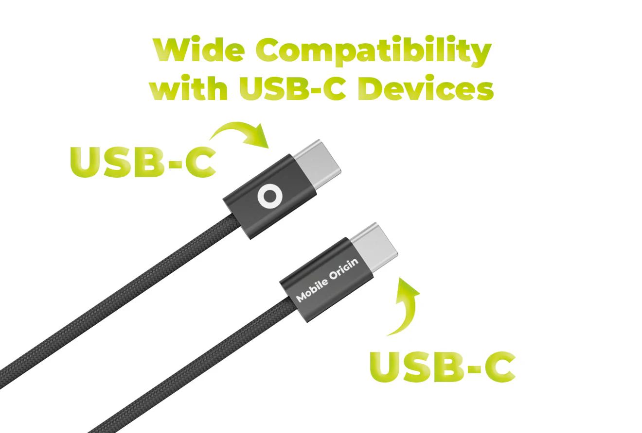 Mobile Origin CB11 60W UltraSlim USB-C to USB-C Cable 1m Black