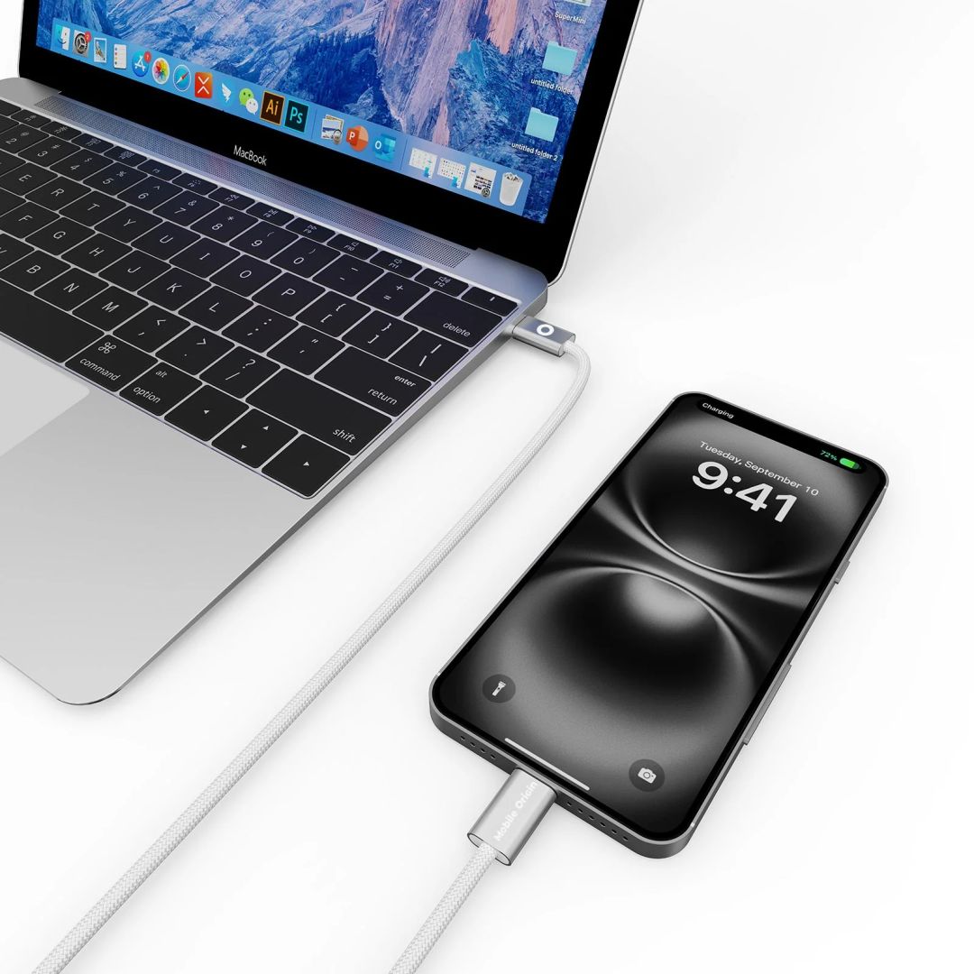 Mobile Origin CB11 60W UltraSlim USB-C to USB-C Cable 1m White