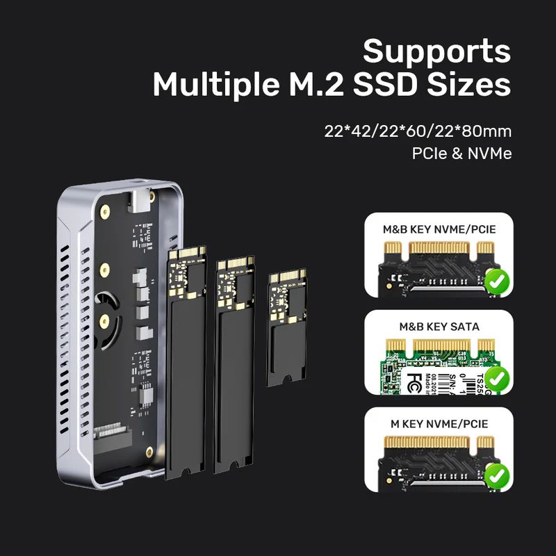 Unitek SolidForce Reefer TurboCool USB4 40Gbps M.2 SSD Enclosure with Cooling Fan