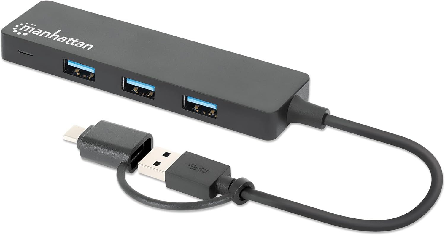 Manhattan 4-portos USB3.2 HUB Black