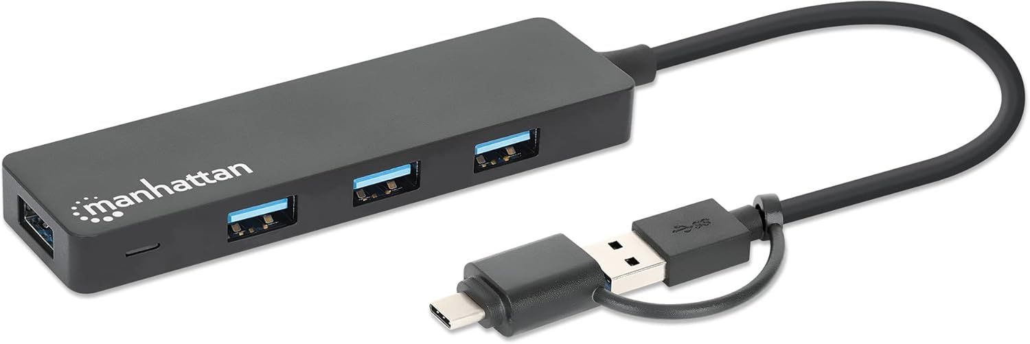 Manhattan 4-portos USB3.2 HUB Black