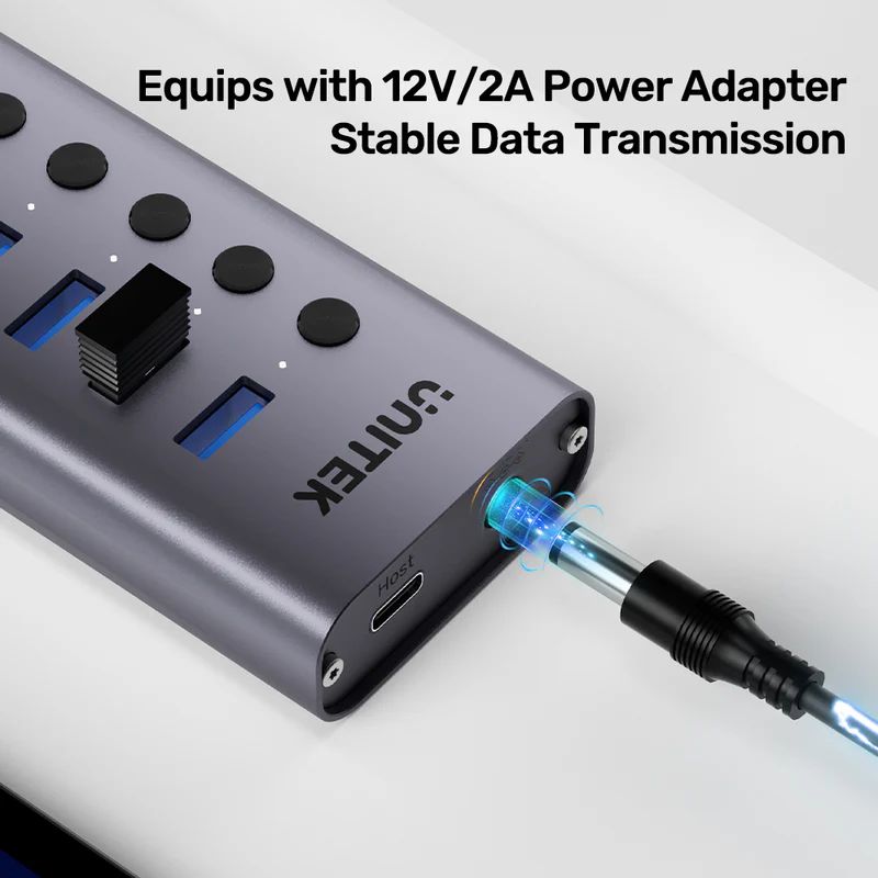 Unitek 7-in-1 Individual Switches Hub Space Grey