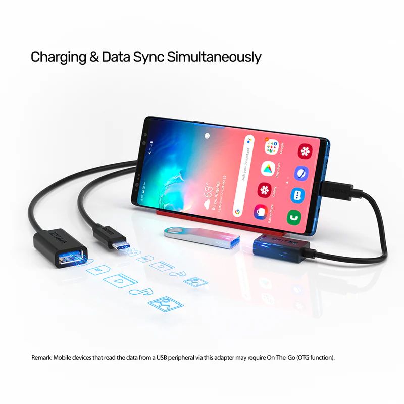 Unitek USB-C to USB-A Adapter with 5Gbps (USB 3.0) Black