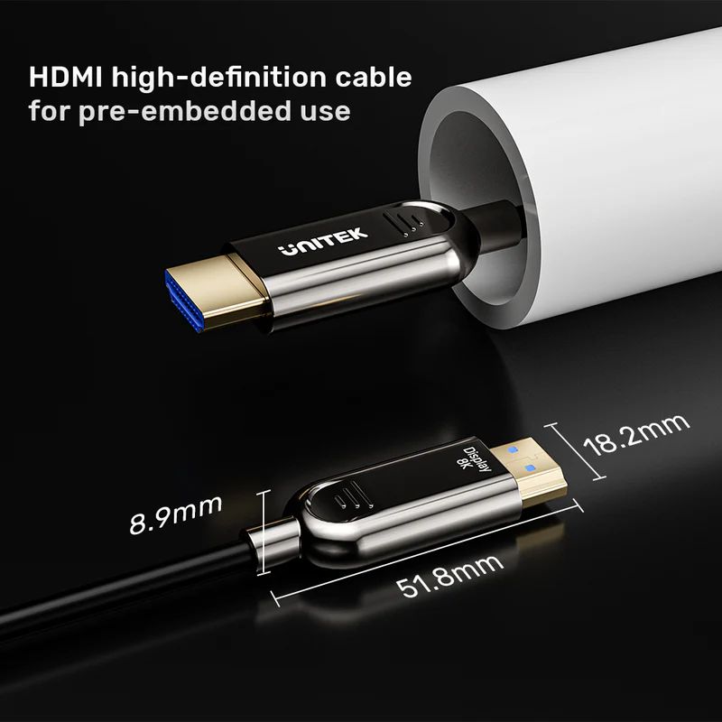 Unitek Fiber Optic 8K HDMI Cable 5m Black
