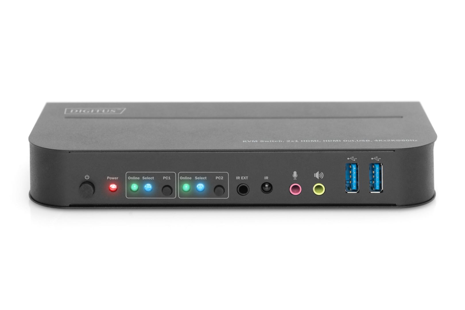 Digitus KVM Switch 2x1 HDMI HDMI Out USB 4Kx2K@60Hz Black