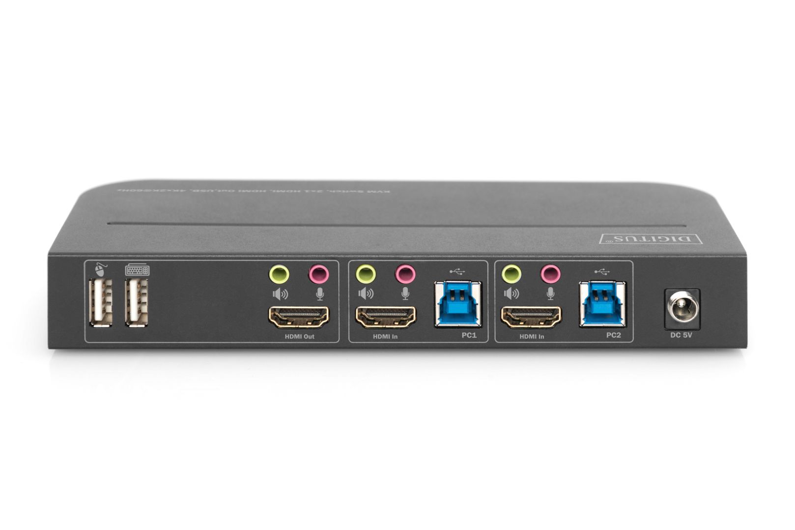 Digitus KVM Switch 2x1 HDMI HDMI Out USB 4Kx2K@60Hz Black