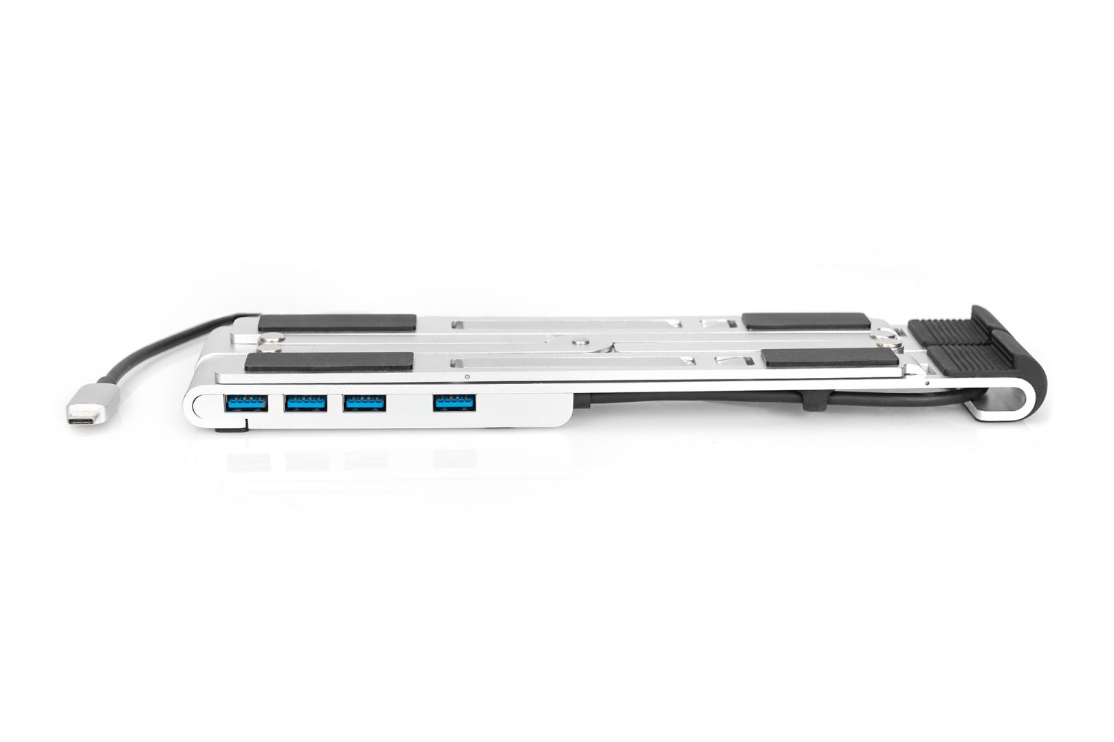 Digitus Változtatható Notebook Állvány integrált USB-C Hubbal Silver