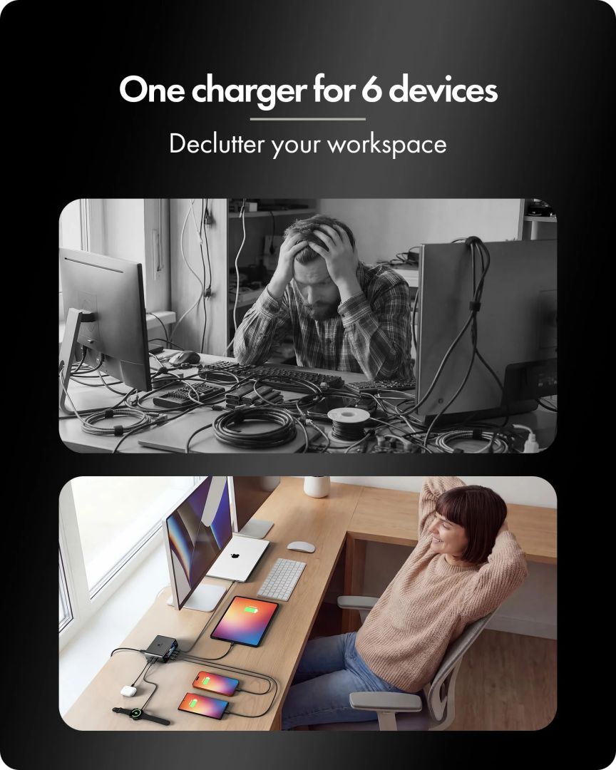 Raidsonic IcyBox GaN Charging Station with LCD-TFT display and up to 240 W
