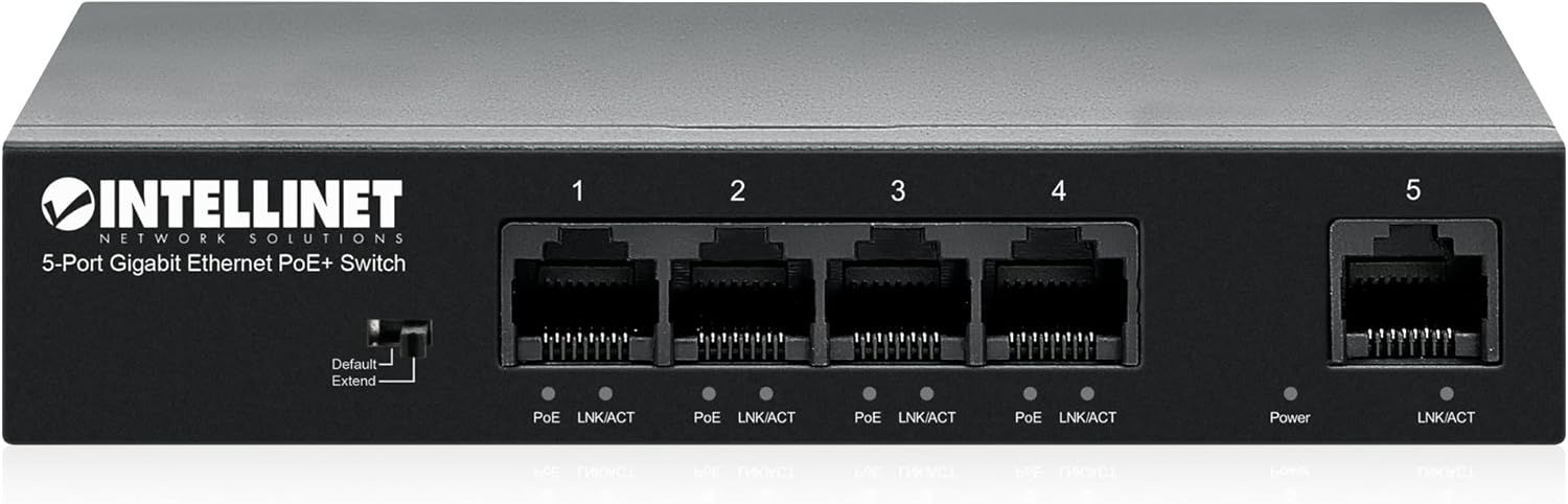 Intellinet 5-Port PoE Switch Black