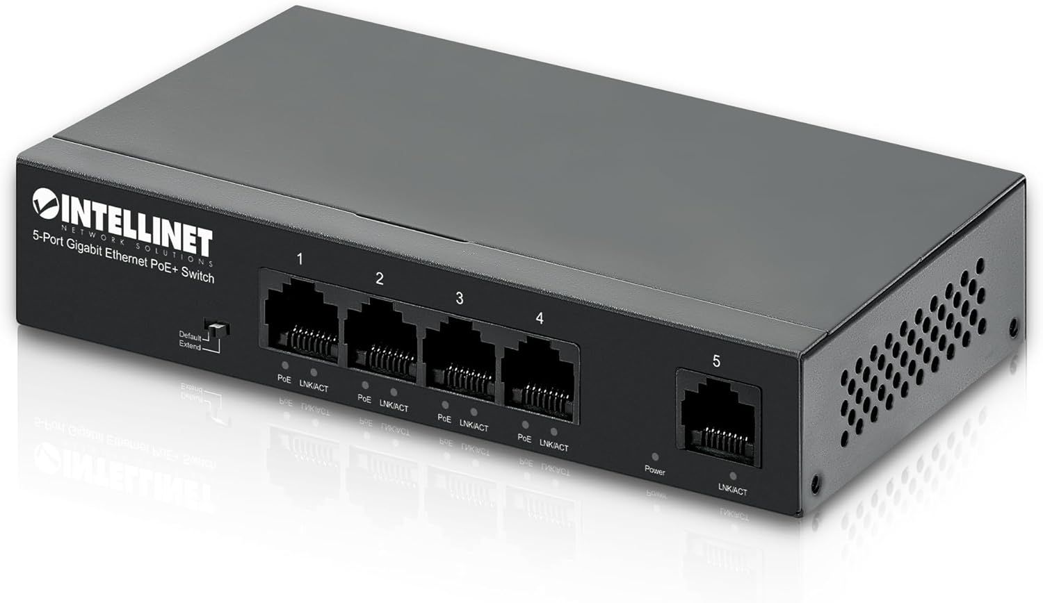 Intellinet 5-Port PoE Switch Black