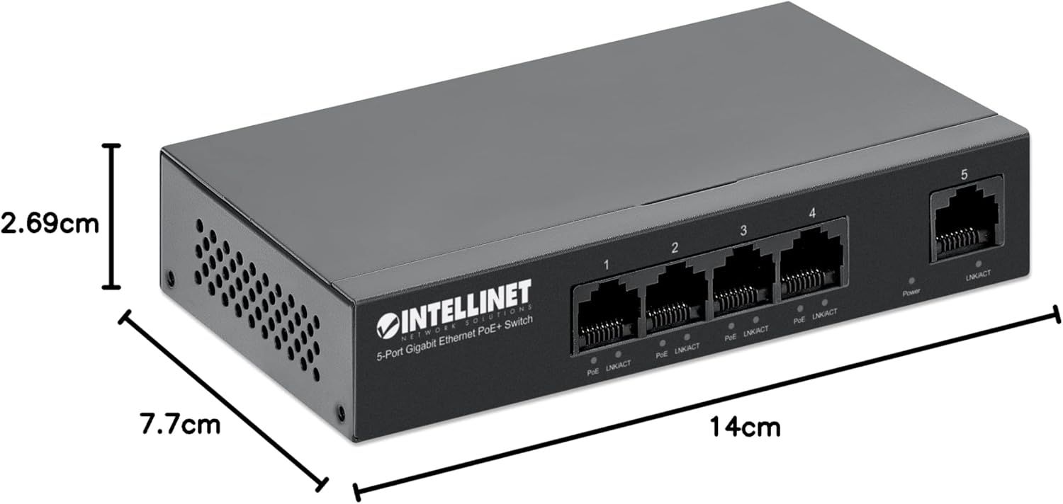 Intellinet 5-Port PoE Switch Black