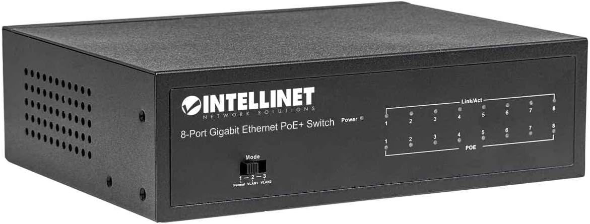 Intellinet 8-Port PoE Switch Black
