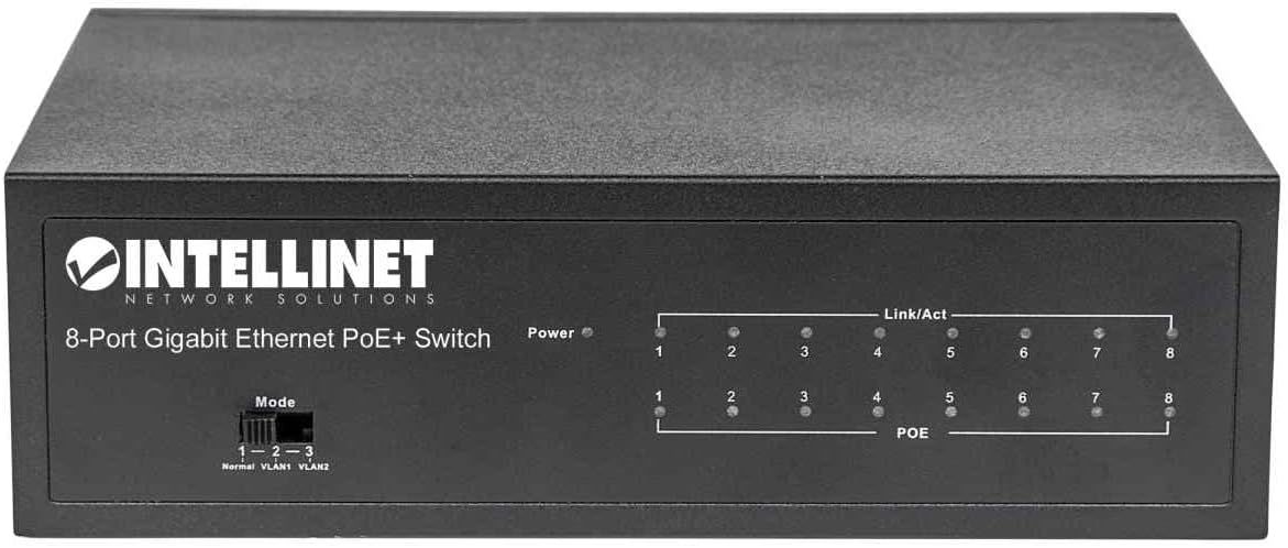 Intellinet 8-Port PoE Switch Black