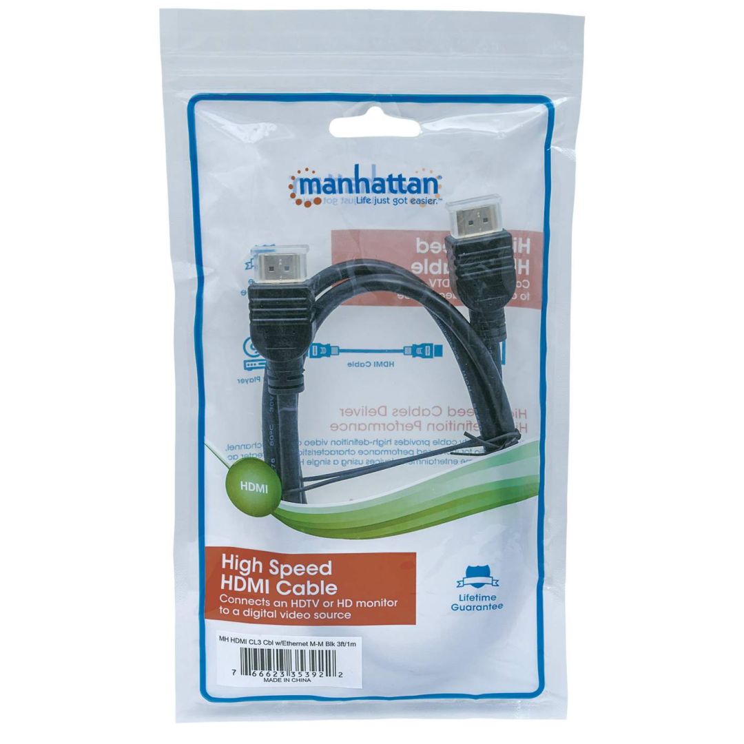 Manhattan CL3 In-Wall 4K@60Hz High Speed HDMI Cable with Ethernet 5m Black
