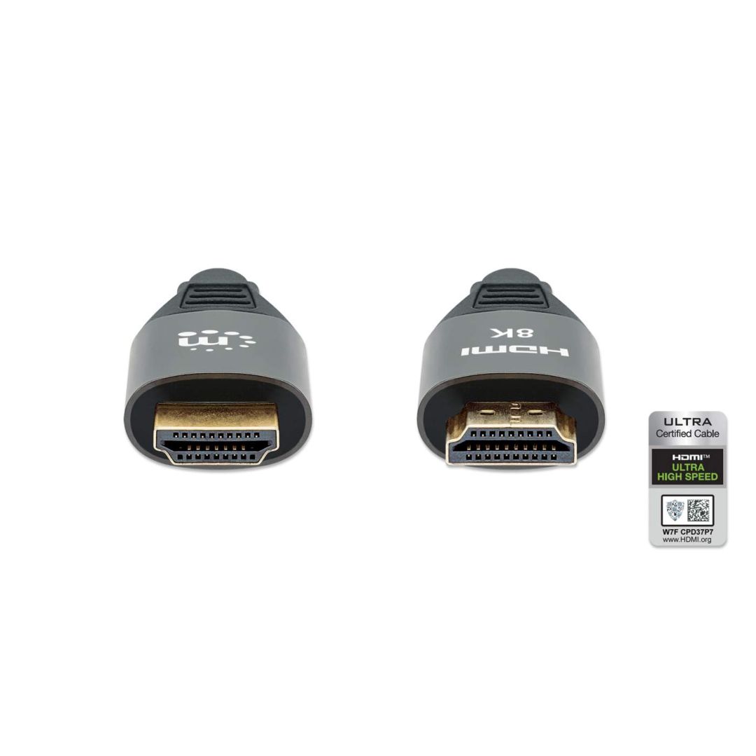 Manhattan 8K@60Hz Certified Ultra High Speed HDMI with Ethernet cable 3m Black