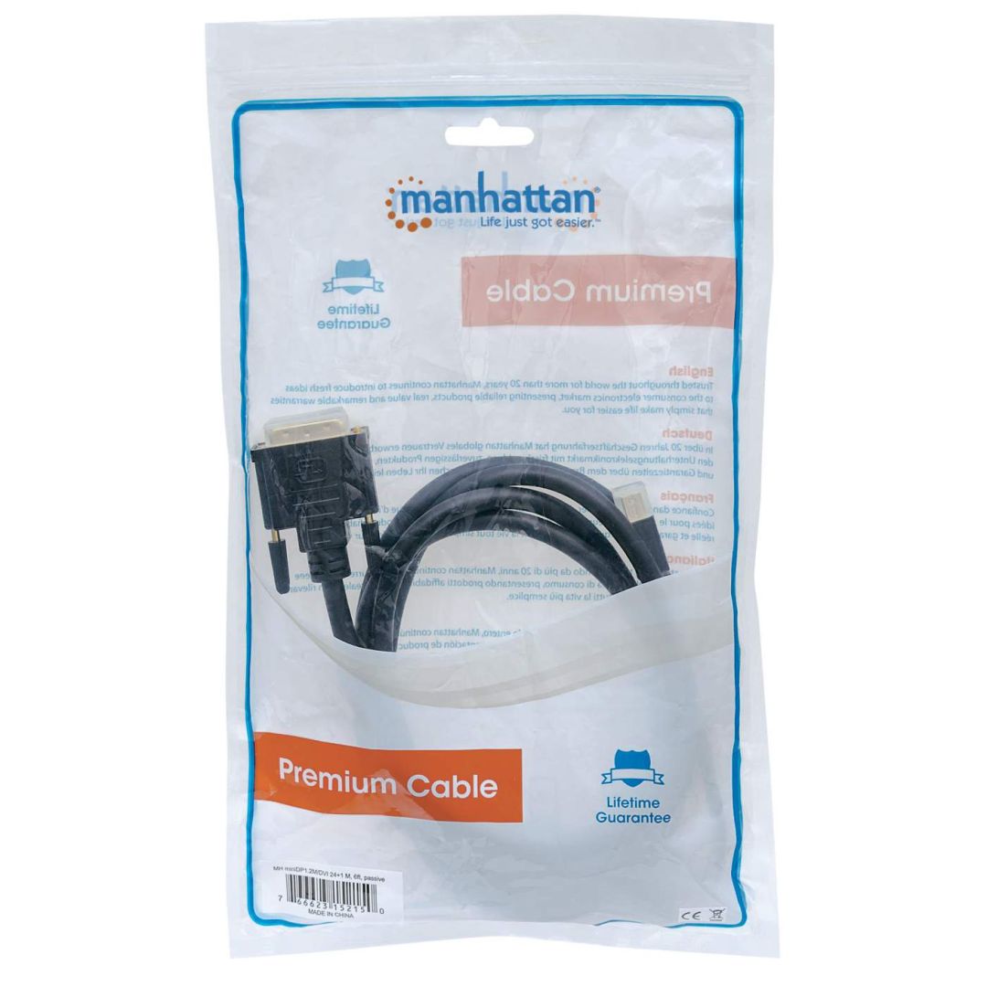 Manhattan Mini DisplayPort 1.2a to DVI Cable 1,8m Black