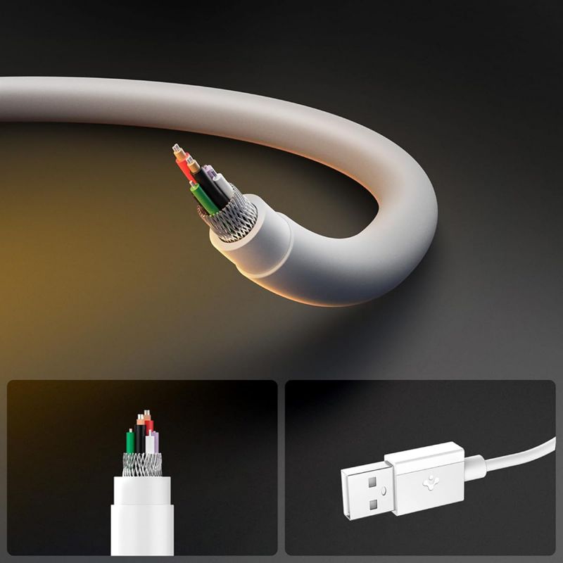 Spigen Essential USB-A to USB-C 60W Fabric Cable 1,5m White
