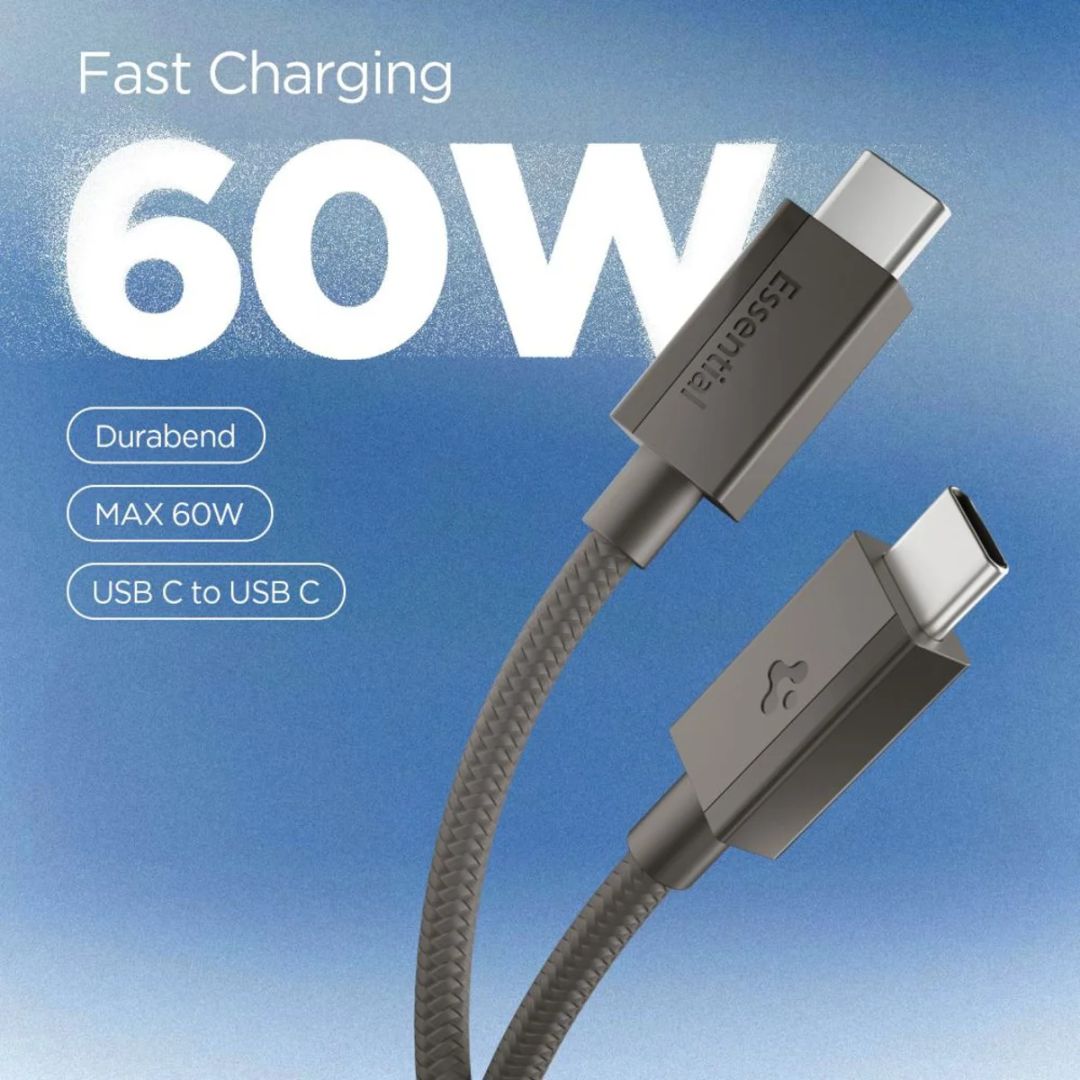 Spigen Essential USB-C to USB-C 60W Cable 1,5m Gunmetal