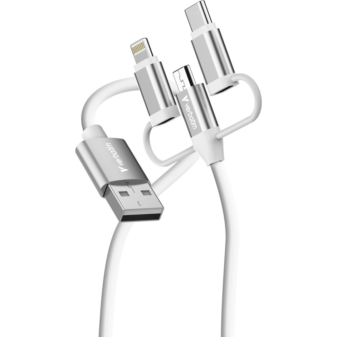 Verbatim Essentials 3-in-1 Sync & Charge Cable 1m White