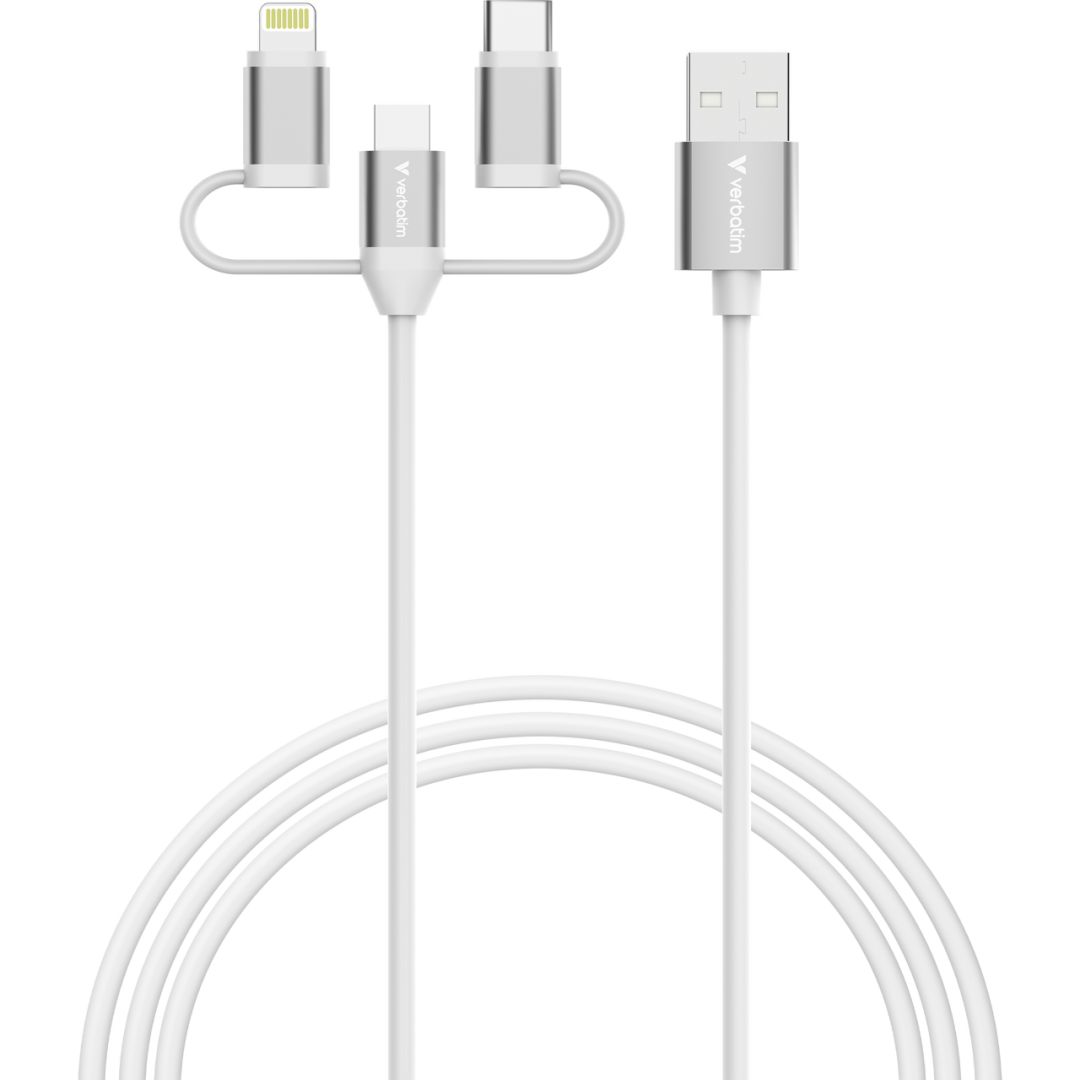 Verbatim Essentials 3-in-1 Sync & Charge Cable 1m White