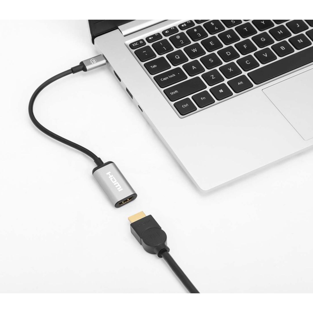 Manhattan 4K@60Hz USB-C to HDMI Adapter Aluminum Silver