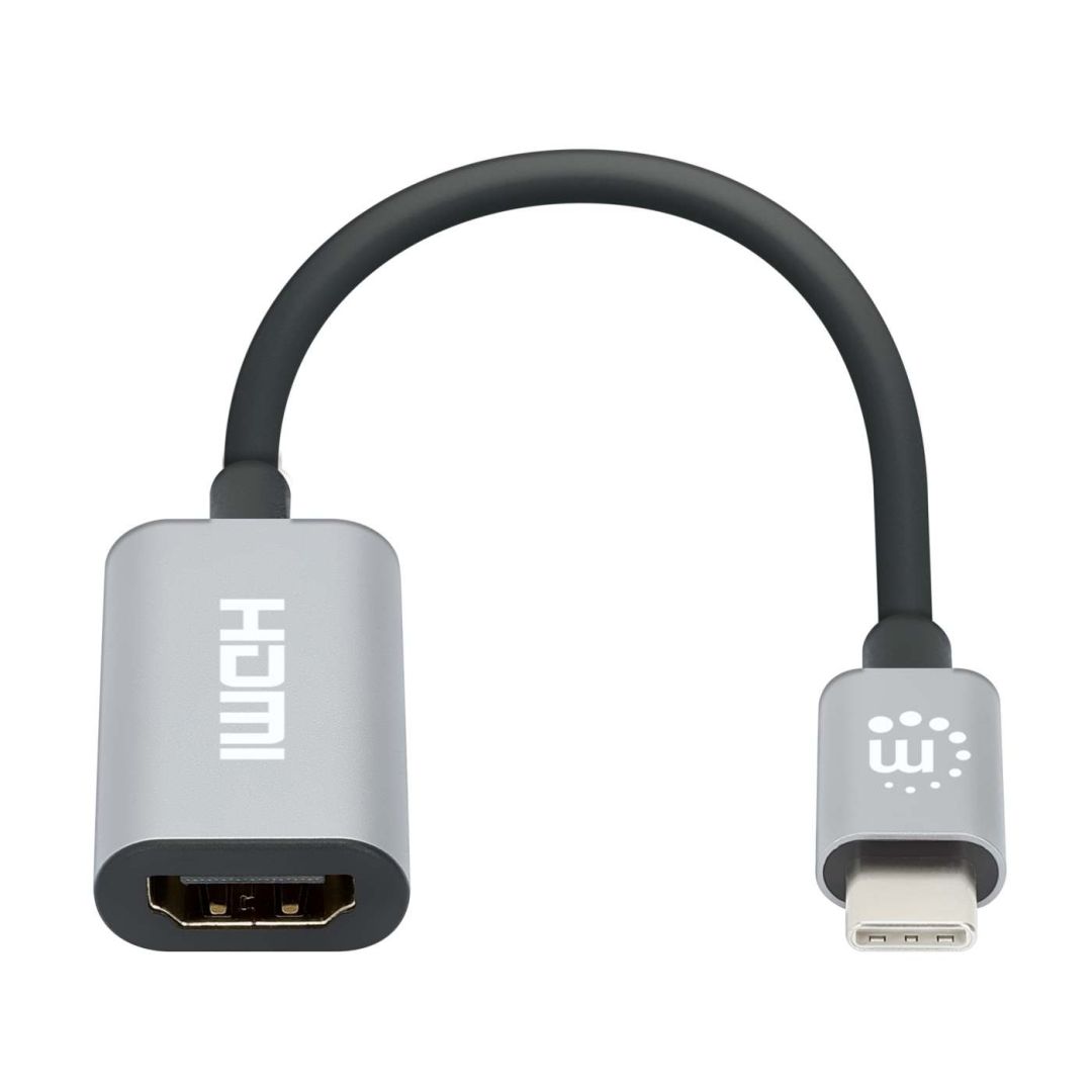 Manhattan 4K@60Hz USB-C to HDMI Adapter Aluminum Grey