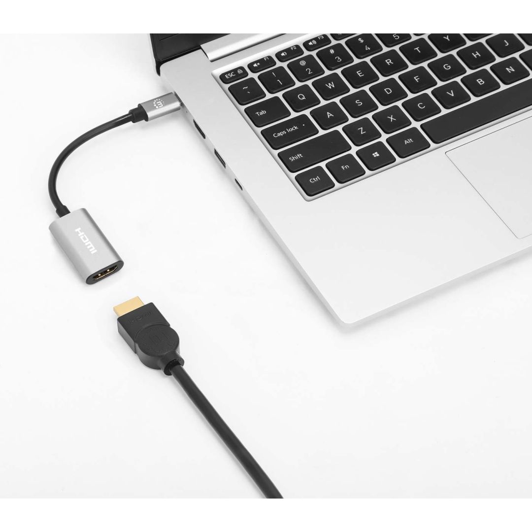 Manhattan 4K@60Hz USB-C to HDMI Adapter Aluminum Grey