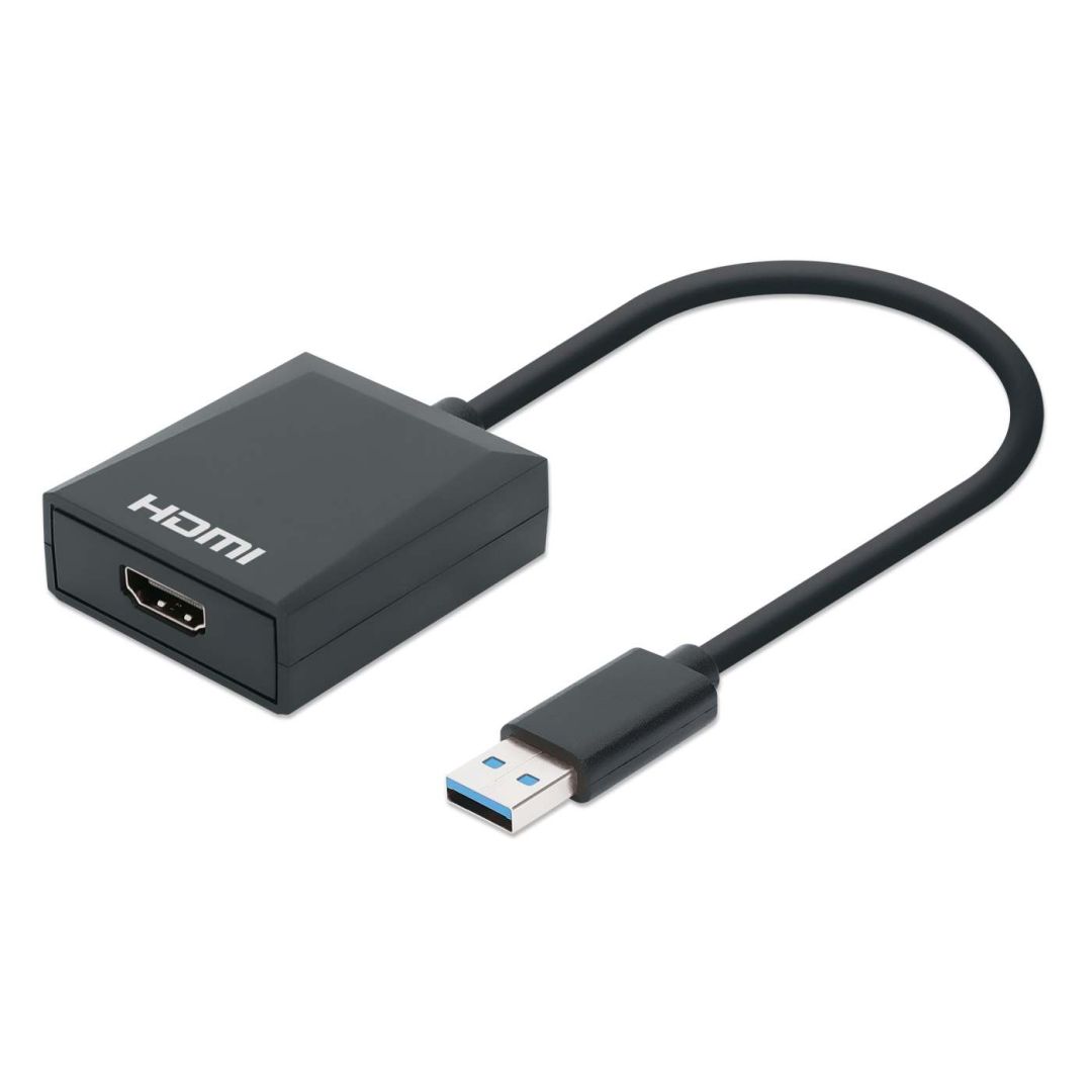 Manhattan 1080p USB-A to HDMI Adapter Black