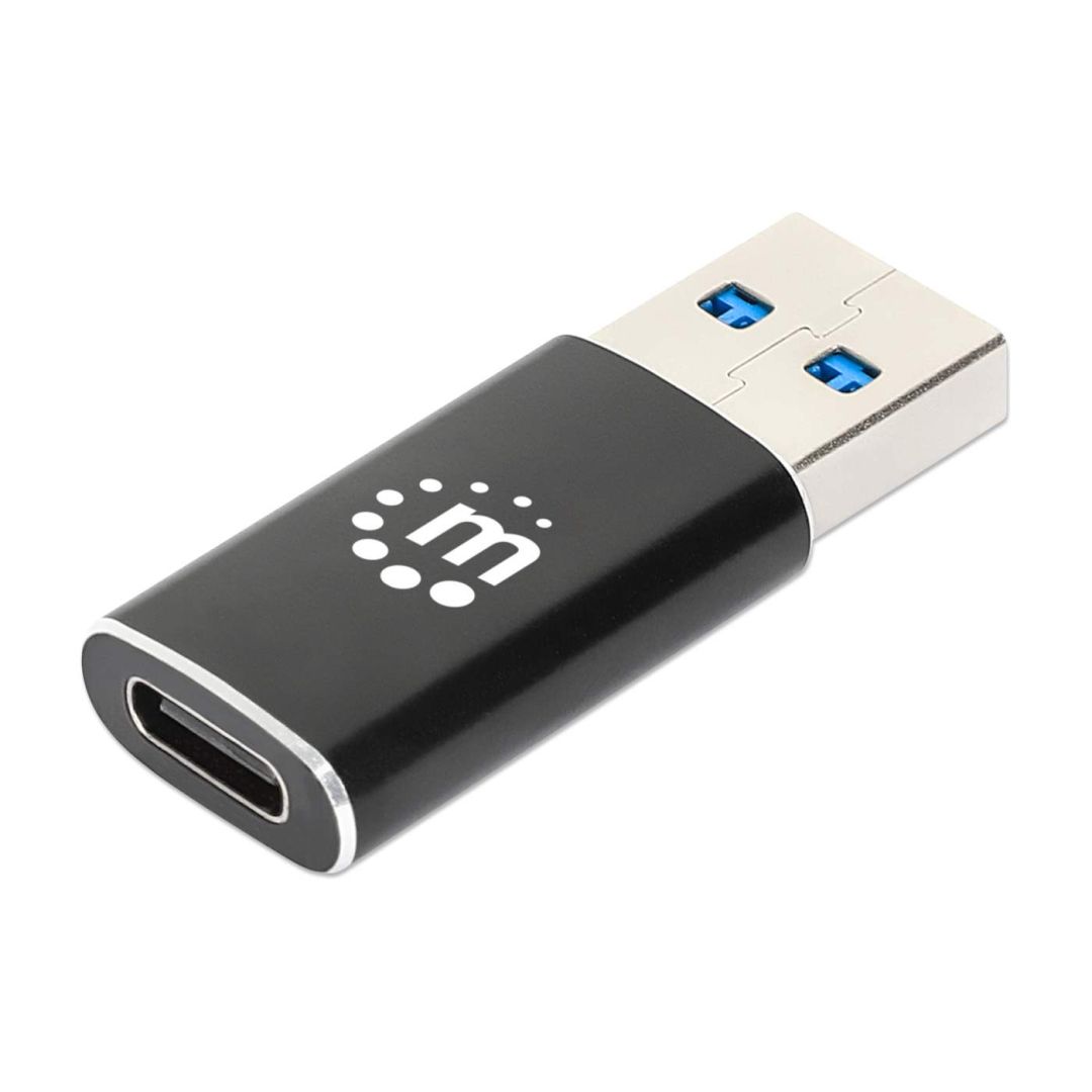 Manhattan USB-A to USB-C Adapter Black