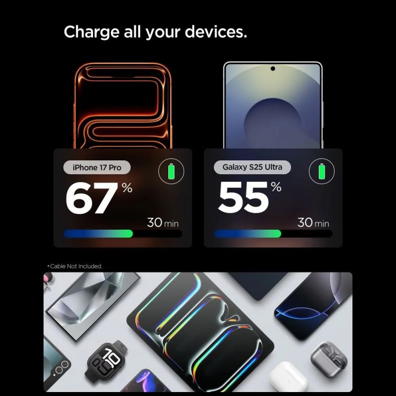 Spigen ArcStation Essential 30W Wall Charger Gunmetal