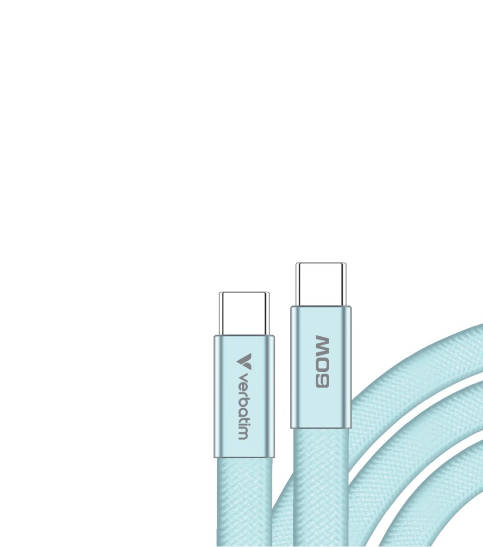 Verbatim Sync & Charge SoftTouch USB-C to USB-C 60W cable 1,2m Blue