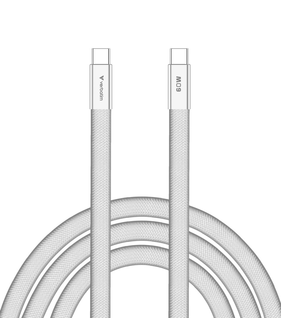 Verbatim Sync & Charge SoftTouch USB-C to USB-C 60W cable 1,2m White