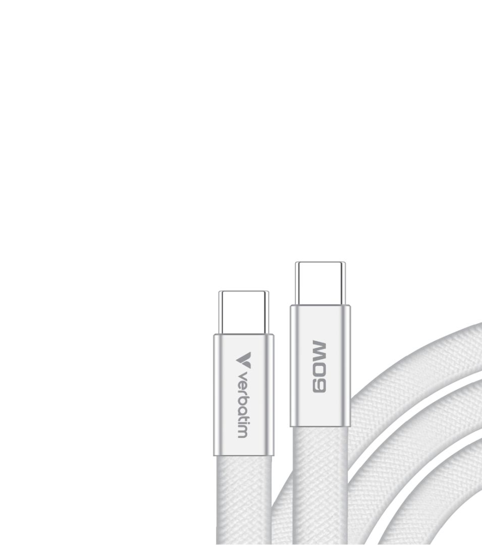 Verbatim Sync & Charge SoftTouch USB-C to USB-C 60W cable 1,2m White