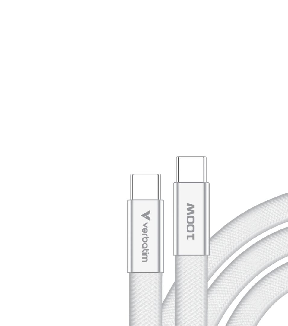 Verbatim Sync & Charge SoftTouch USB-C to USB-C 100W cable 1,2m White