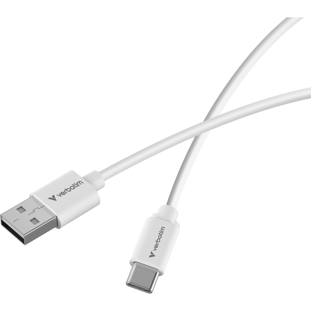 Verbatim Essentials Sync & Charge USB-A to USB-C 18W cables 1m 2/pack Black/White
