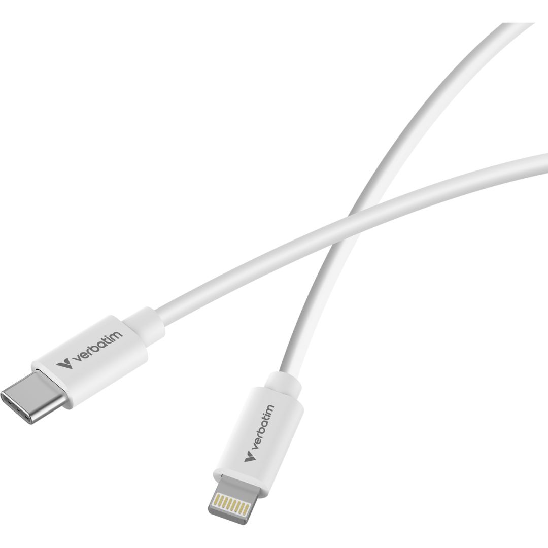 Verbatim Essentials Sync & Charge USB-C to Lightning 27W Cables 1m 2/pack Black/White