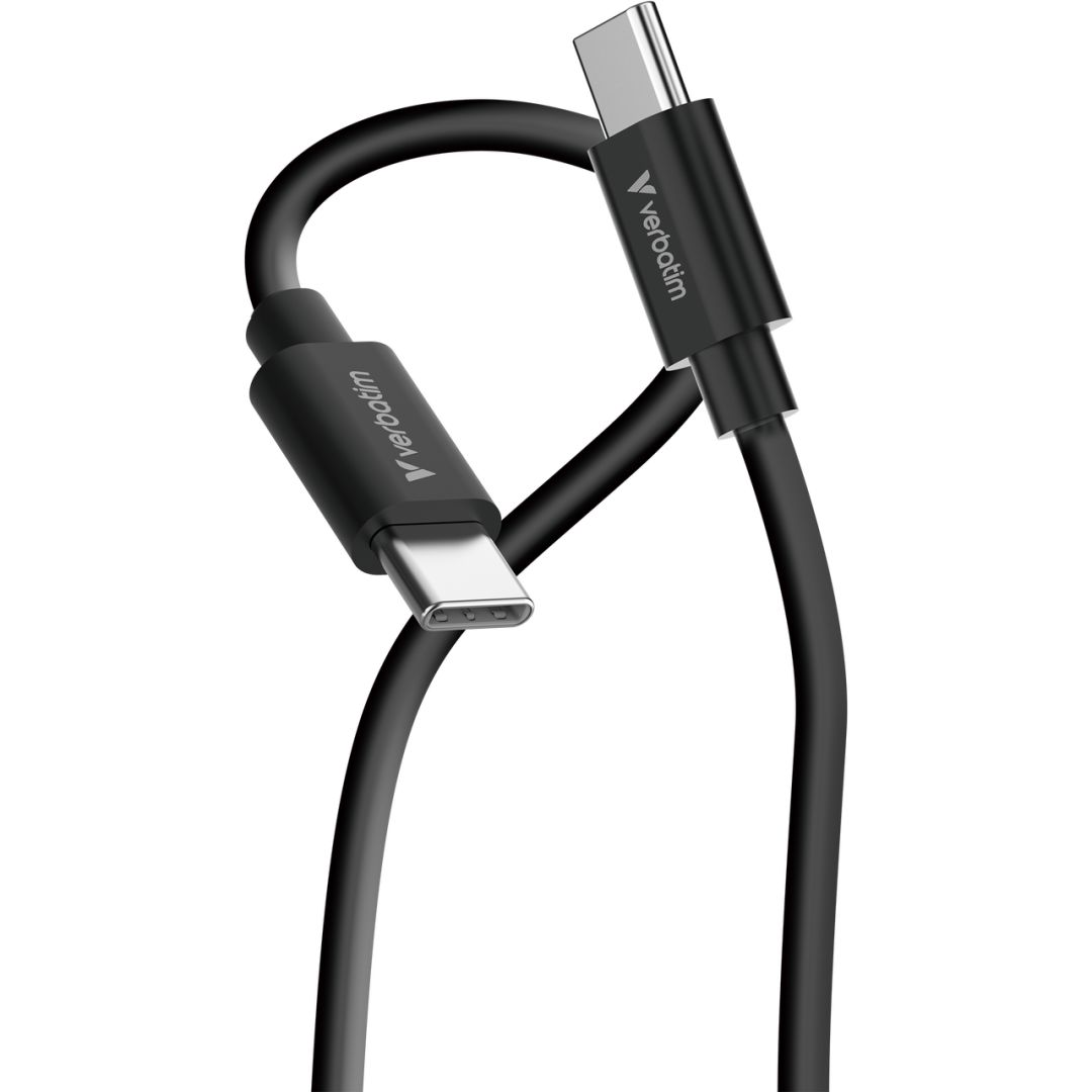 Verbatim Essentials Sync & Charge USB-C to USB-C 60W Cables 1m 2/pack Black/White