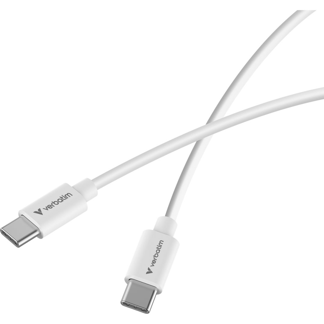 Verbatim Essentials Sync & Charge USB-C to USB-C 60W Cables 1m 2/pack Black/White