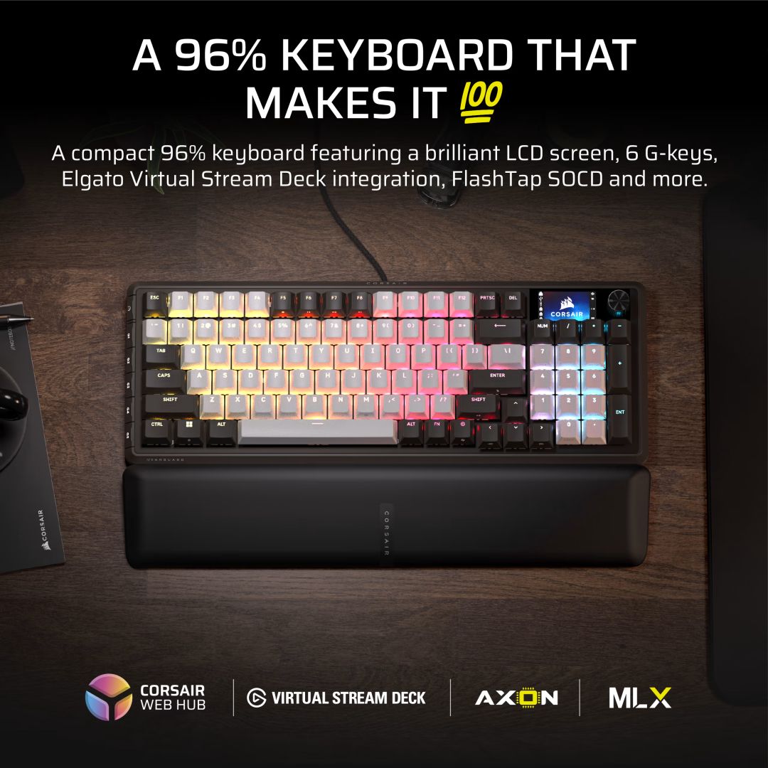 Corsair Vanguard 96 Wired MLX Plasma Mechanical Gaming Keyboard Black/White US
