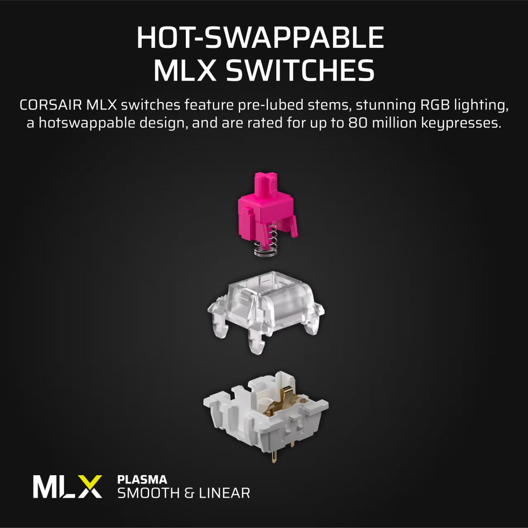 Corsair Vanguard 96 Wired MLX Plasma Mechanical Gaming Keyboard Black/White US