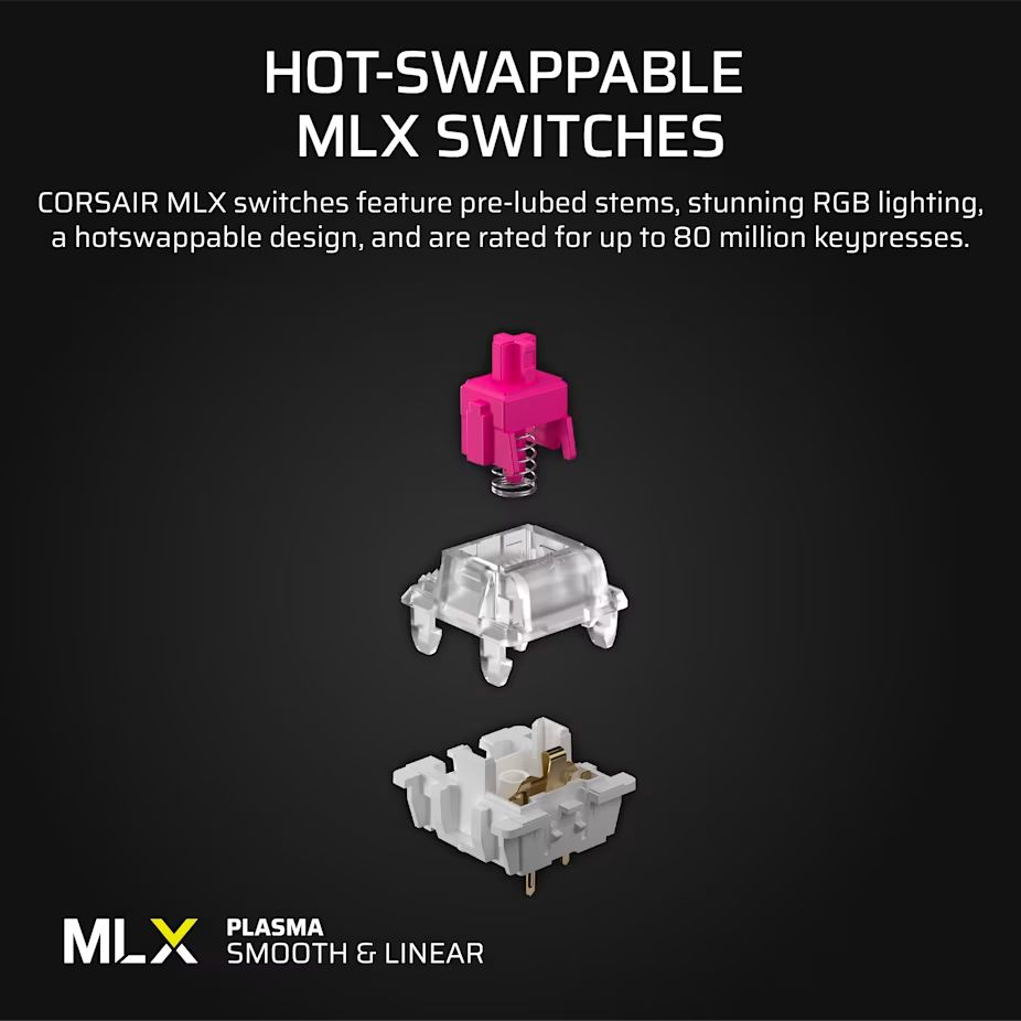 Corsair Vanguard 96 Wired MLX Plasma Mechanical Gaming Keyboard Black/White US