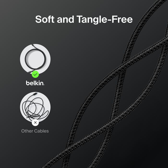 Belkin Braided USB-A to USB-C Cable 15W 2m Black
