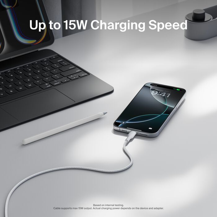 Belkin Braided USB-A to USB-C Cable 15W 2m White