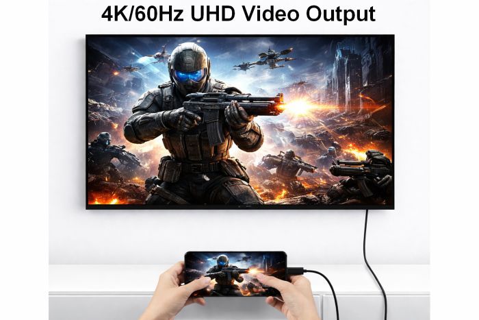 EQuip 2 in 1 USB-C to C + HDMI Cable 4K/60Hz 3m Black