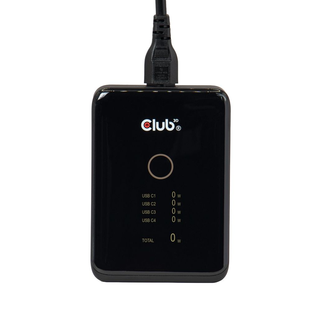 Club3D CAC-1933 4-Port USB-C Charging Station 240W GaN PD 3.1 + PPS + LED Display