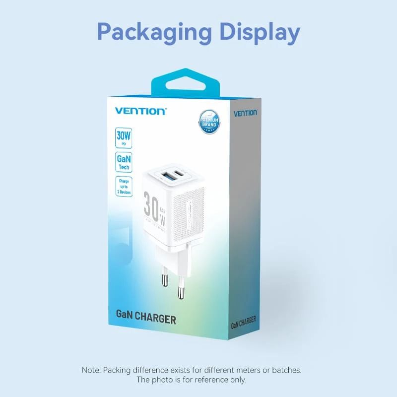 Vention 2-Port USB Charger Blue